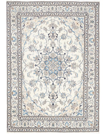 Tappeto Nain Kashmar Persia bianco grigio 167x235