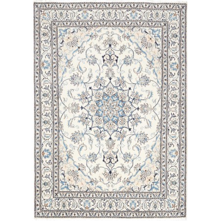 Tappeto Nain Kashmar Persia bianco grigio 167x235