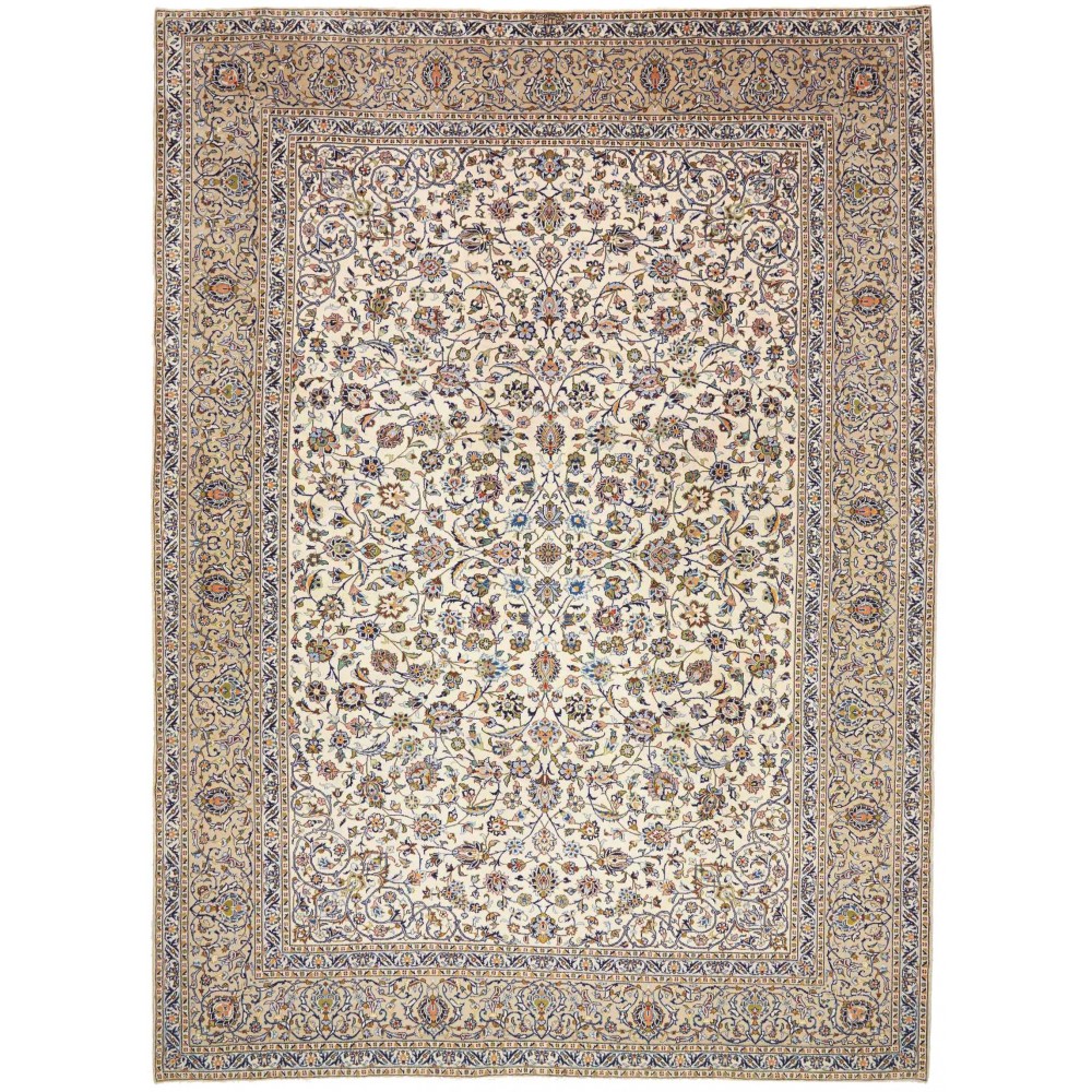 Tappeto Kashan Persia beige bianco 285x392