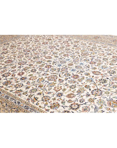 Tappeto Kashan Persia beige bianco 285x392