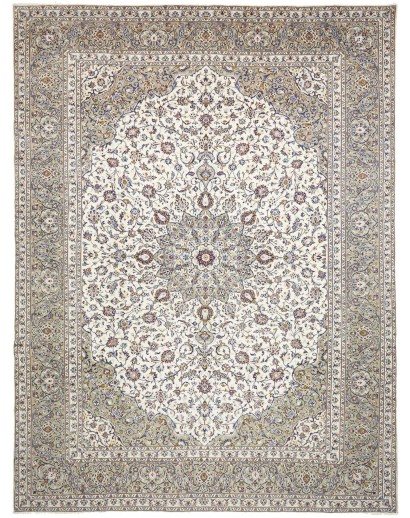 Tappeto Kashan Persia beige bianco 300x397