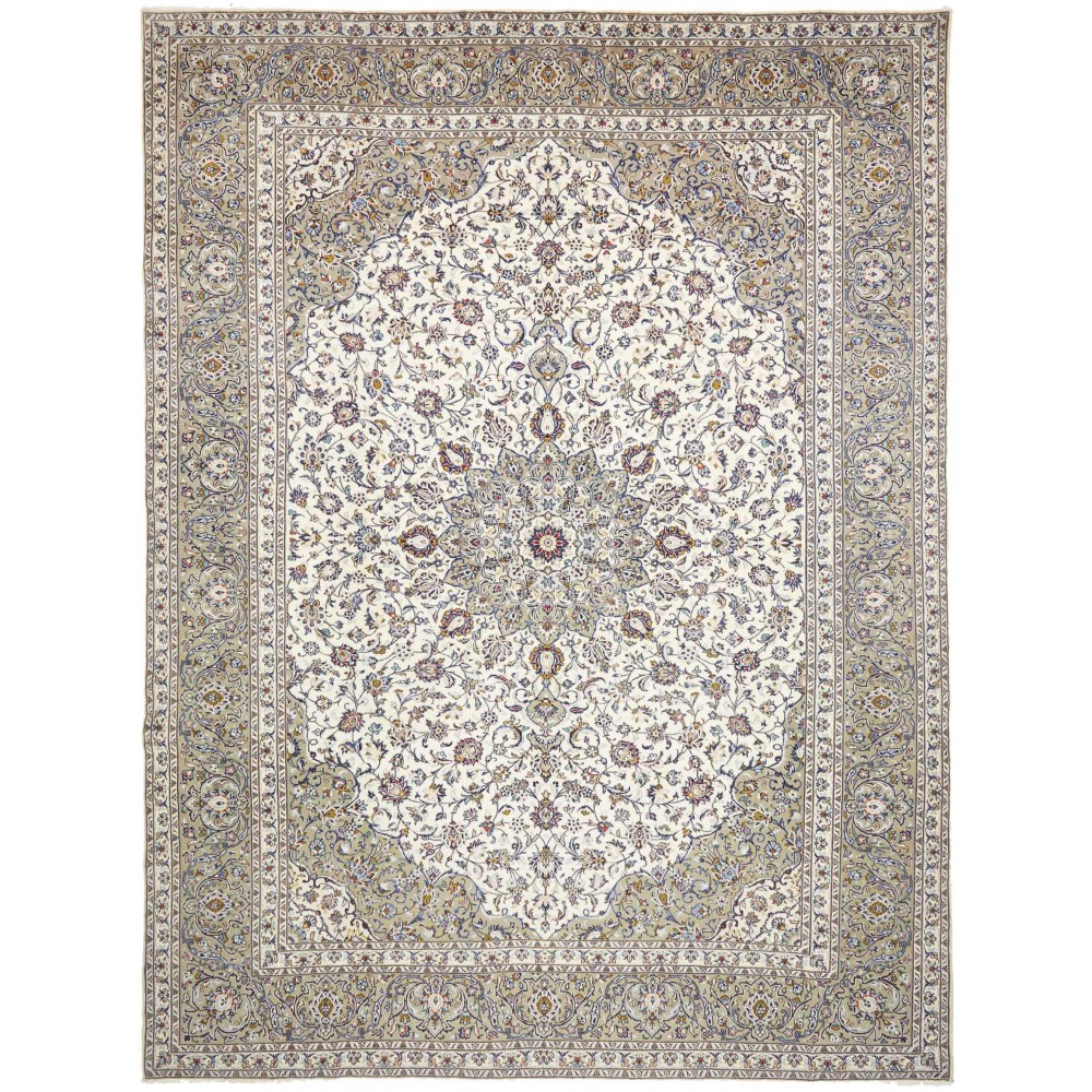 Tappeto Kashan Persia beige bianco 300x397