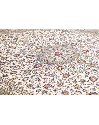 Tappeto Kashan Persia beige bianco 300x397