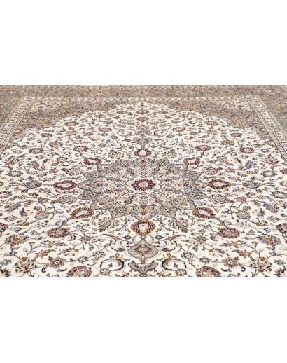 Tappeto Kashan Persia beige bianco 300x397