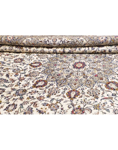 Tappeto Kashan Persia beige bianco 300x397