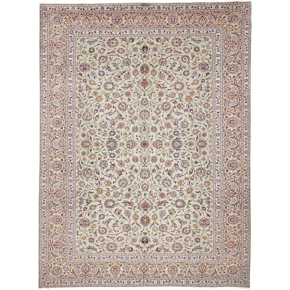 Tappeto Kashan Persia beige bianco 303x410