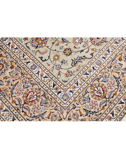 Tappeto Kashan Persia beige bianco 303x410