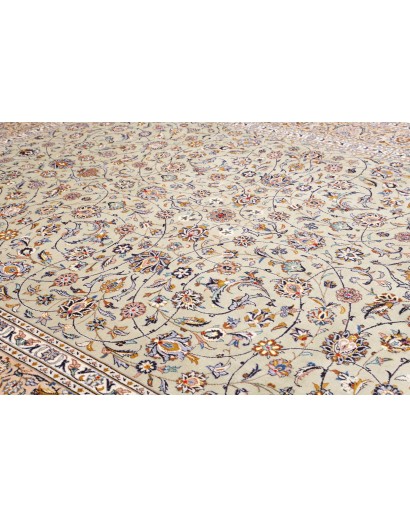 Tappeto Kashan Persia beige bianco 303x410