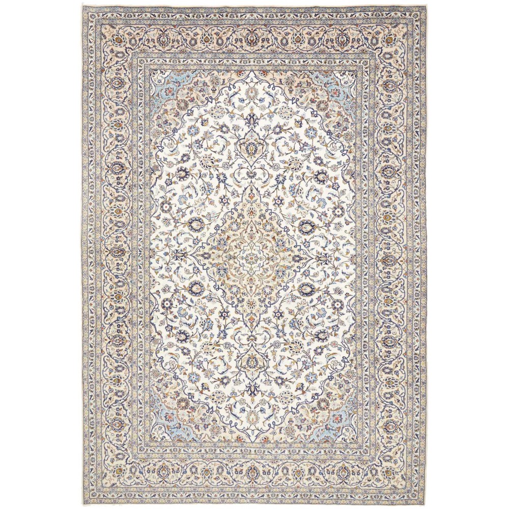 Tappeto Kashan Persia bianco grigio 250x363