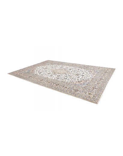 Tappeto Kashan Persia bianco grigio 250x363