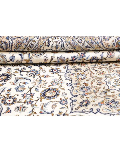 Tappeto Kashan Persia bianco grigio 250x363