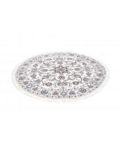 Tappeto Nain Kashmar Persia bianco azzurro 148x148