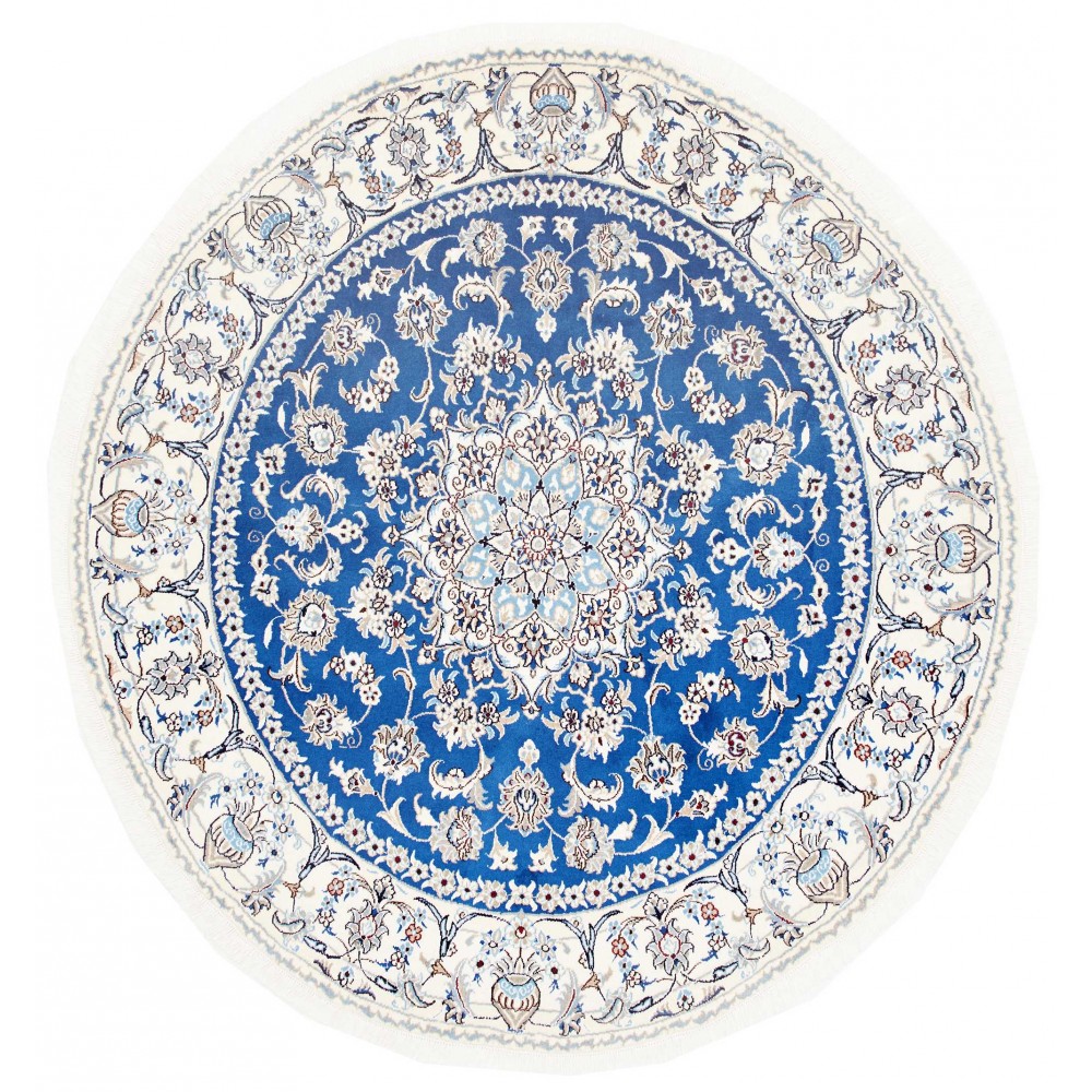 Tappeto Nain Kashmar Persia blu 192x205