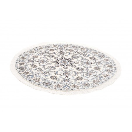 Tappeto Nain Kashmar Persia bianco grigio 138x146
