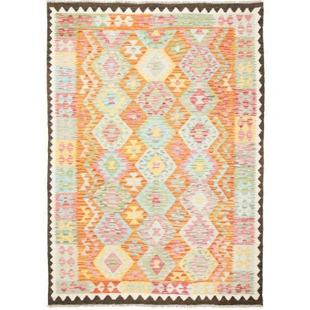 Tappeto Kilim Afghanistan giallo bianco 176x248