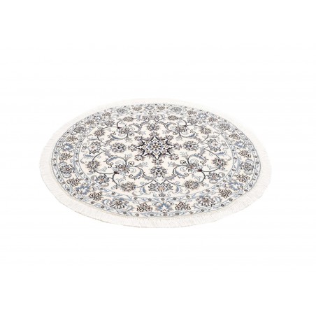 Tappeto Nain Kashmar Persia bianco grigio 138x146