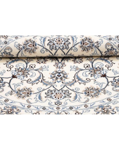 Tappeto Nain Kashmar Persia bianco grigio 138x146
