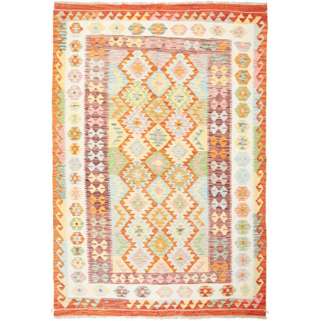 Tappeto Kilim Afghanistan giallo arancione 175x251
