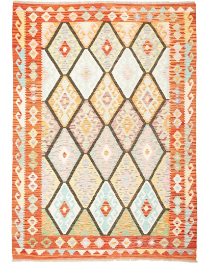 Tappeto Kilim Afghanistan beige arancione 176x243