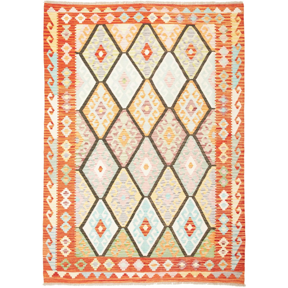 Tappeto Kilim Afghanistan beige arancione 176x243