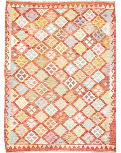 Tappeto Kilim Afghanistan giallo arancione 183x241