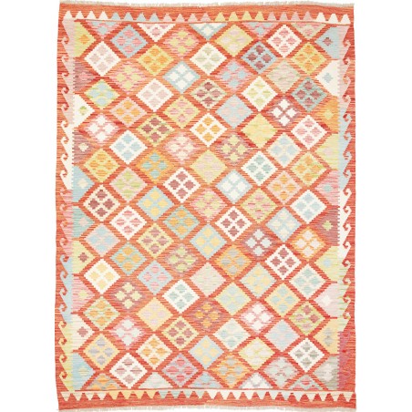 Tappeto Kilim Afghanistan giallo arancione 183x241