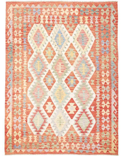Tappeto Kilim Afghanistan giallo rosso 177x241