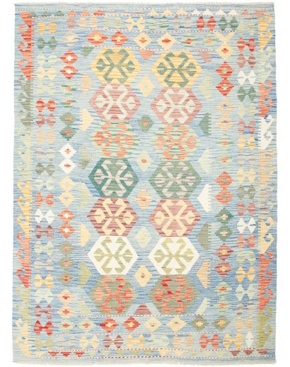Tappeto Kilim Afghanistan bianco rosso 173x233