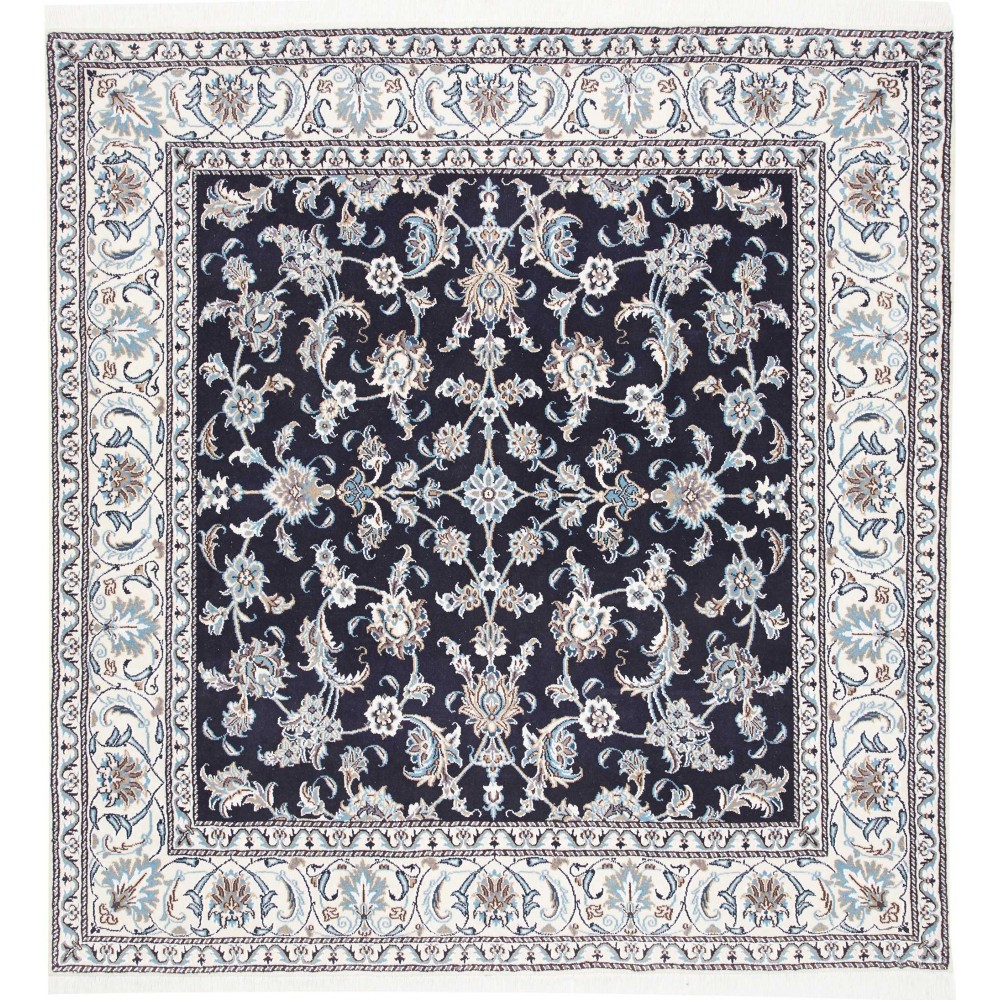 Tappeto Nain Kashmar Persia grigio azzurro 195x207