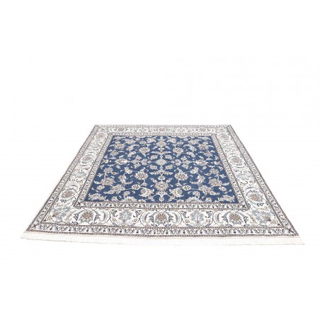 Tappeto Nain Kashmar Persia bianco grigio 196x210