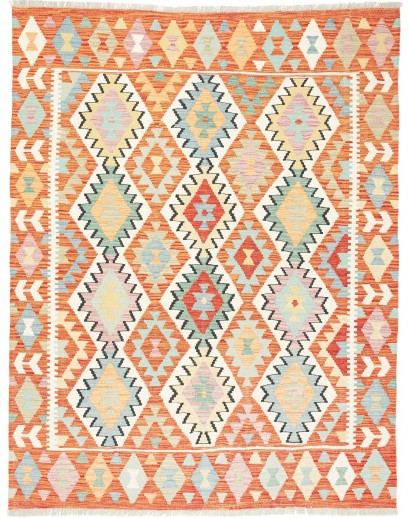 Tappeto Kilim Afghanistan bianco grigio 156x198