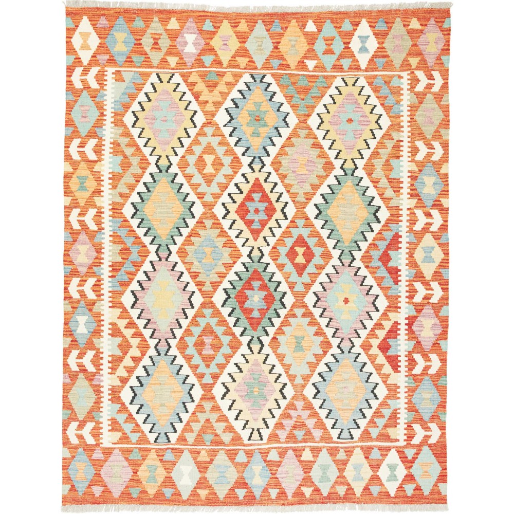 Tappeto Kilim Afghanistan bianco grigio 156x198
