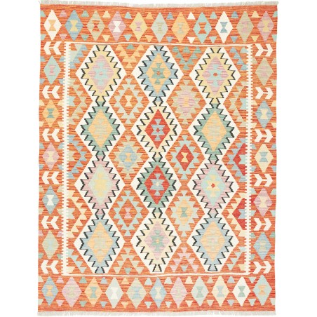 Tappeto Kilim Afghanistan bianco grigio 156x198