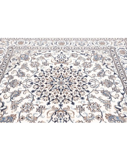 Tappeto Nain Kashmar Persia beige azzurro 192x200