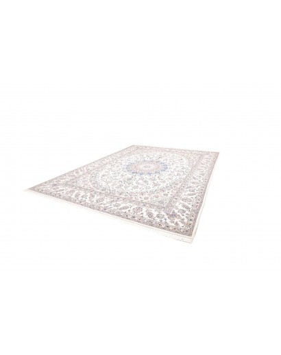 Tappeto Nain Kashmar Persia bianco grigio 297x400