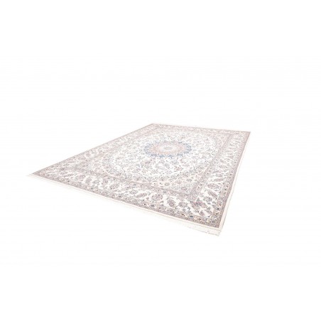 Tappeto Nain Kashmar Persia bianco grigio 297x400