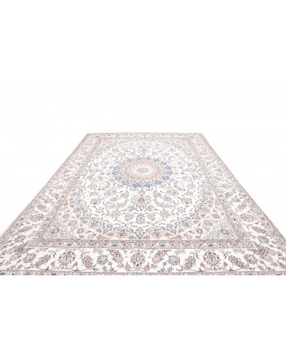 Tappeto Nain Kashmar Persia bianco grigio 297x400
