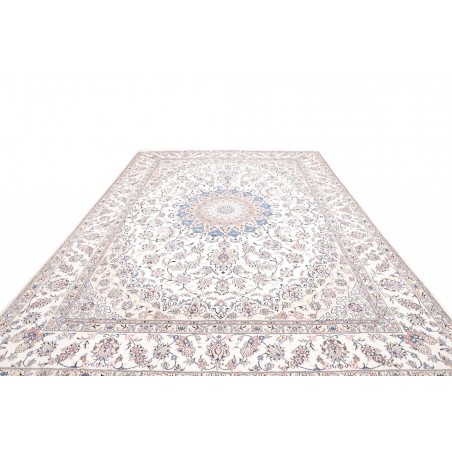 Tappeto Nain Kashmar Persia bianco grigio 297x400
