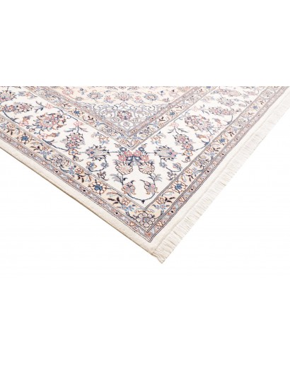 Tappeto Nain Kashmar Persia bianco grigio 297x400
