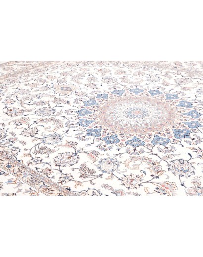 Tappeto Nain Kashmar Persia bianco grigio 297x400