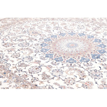 Tappeto Nain Kashmar Persia bianco grigio 297x400