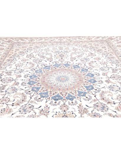 Tappeto Nain Kashmar Persia bianco grigio 297x400