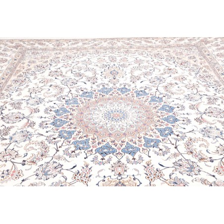 Tappeto Nain Kashmar Persia bianco grigio 297x400