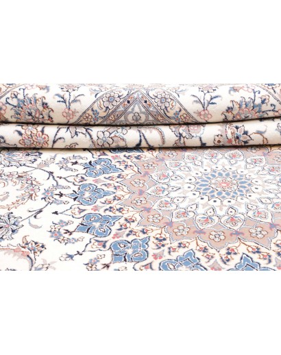 Tappeto Nain Kashmar Persia bianco grigio 297x400