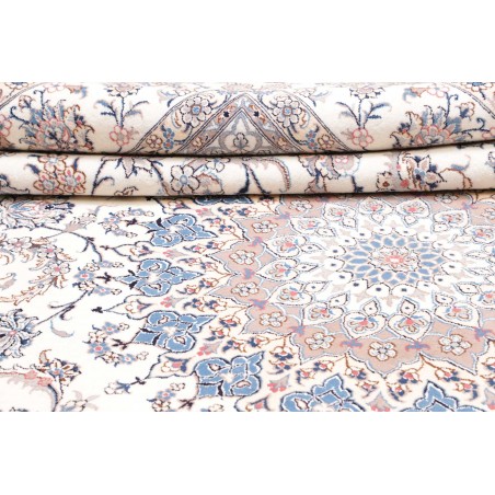 Tappeto Nain Kashmar Persia bianco grigio 297x400