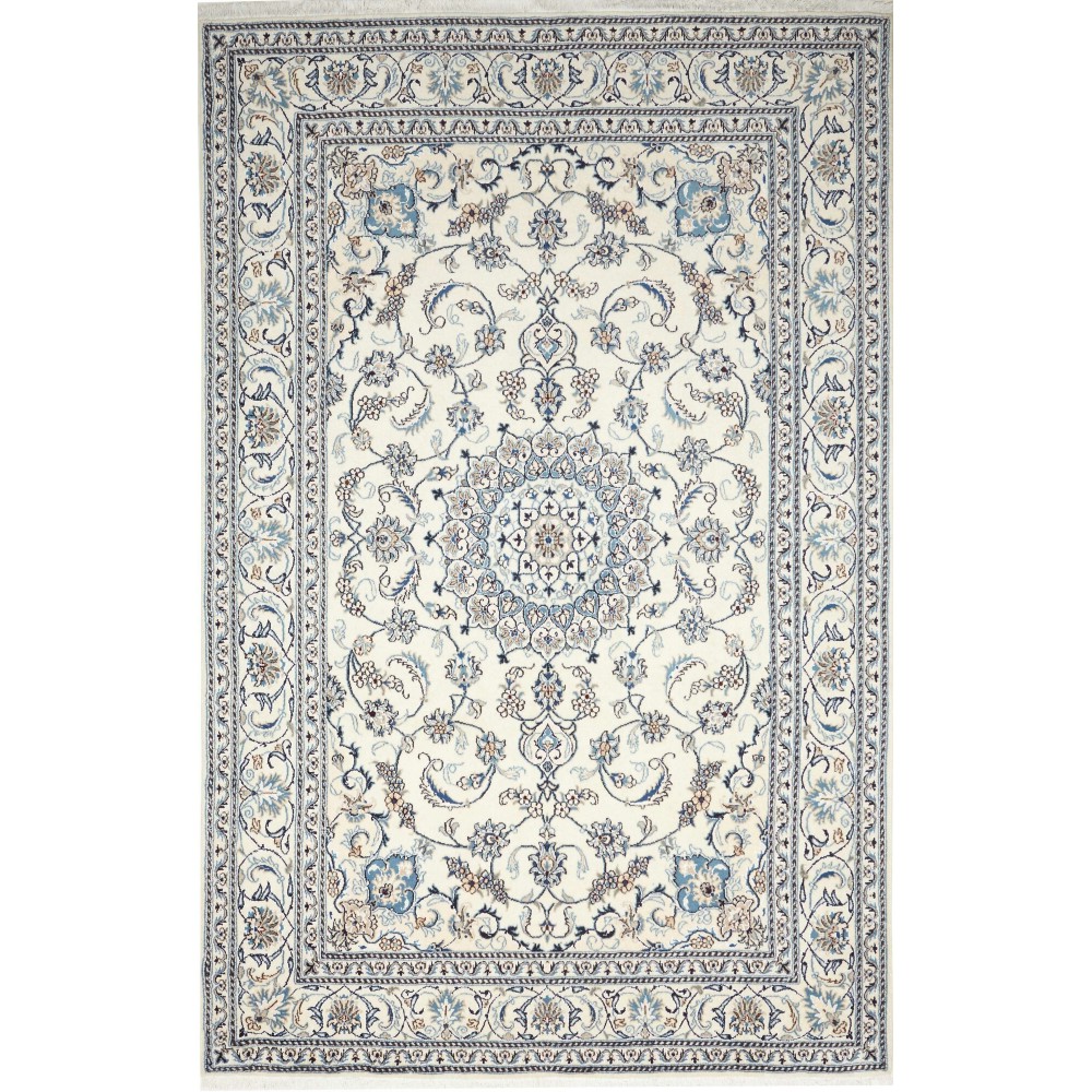 Tappeto Nain Kashmar Persia bianco grigio 198x304 Tappeto Nain Kashmar Persia bianco grigio 198x304