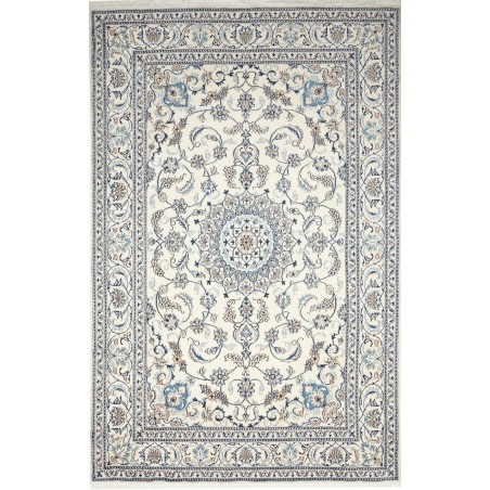 Tappeto Nain Kashmar Persia bianco grigio 198x304