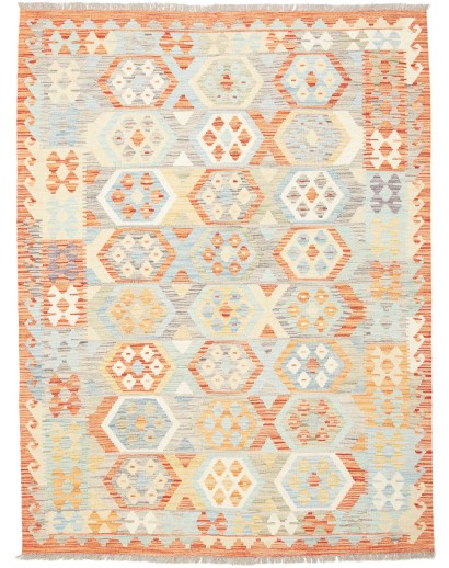 Tappeto Kilim Afghanistan bianco rosso 153x201