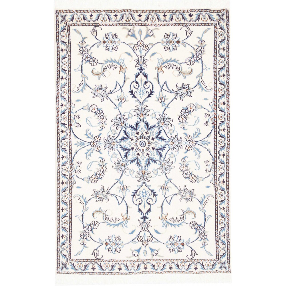 Tappeto Nain Kashmar Persia beige azzurro 88x137