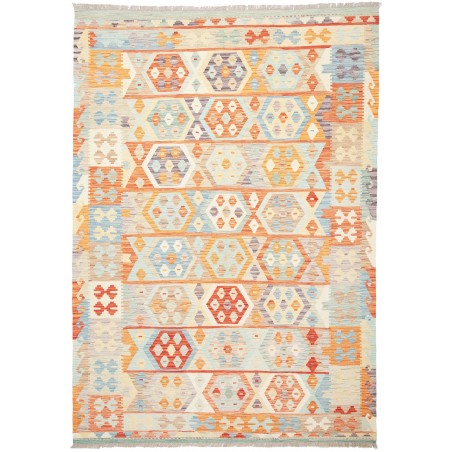 Tappeto Kilim Afghanistan bianco arancione 171x246